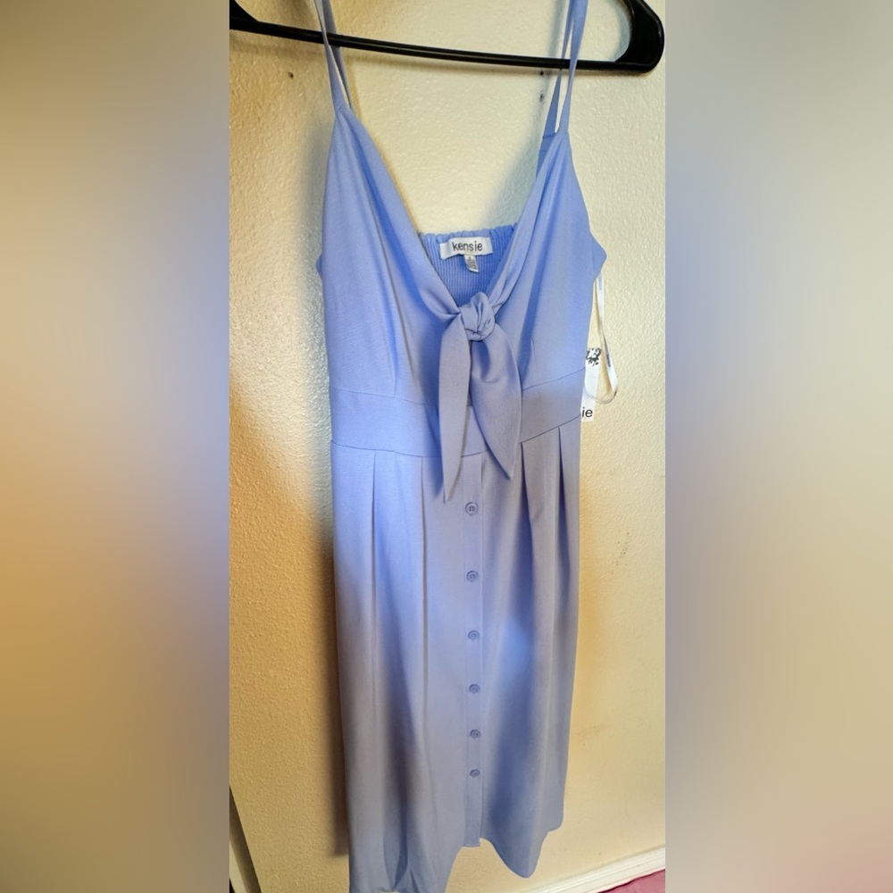 Kensie: Blue V-Neck Spaghetti Strap Maxi Sundress